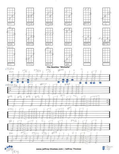 The Beatles Michelle Free Ukulele Tab By Jeffrey Thomas