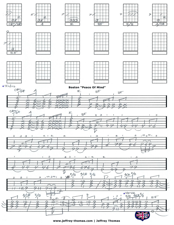 Free Boston Guitar Tab For Peace Of Mind