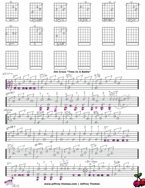 Jim Croce Time In A Bottle Free Guitar Tab by Jeffrey Thomas