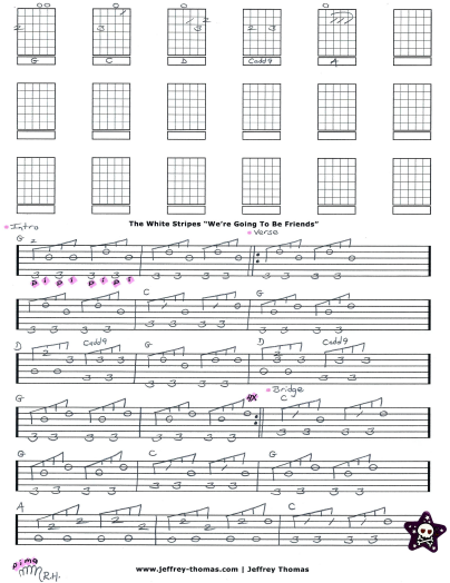 White Stripes We Re Going To Be Friends Free Guitar Tab