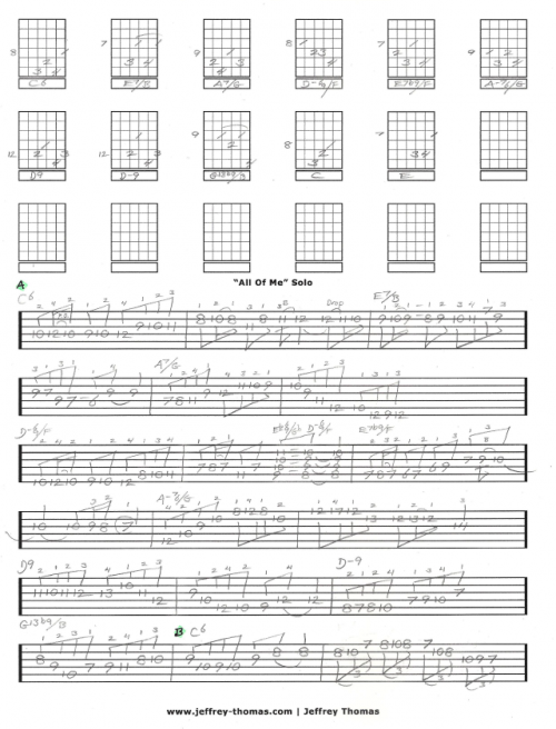 all of me guitar tabs jazz