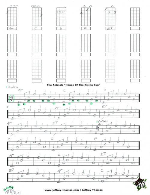 The Animals - House Of The Rising Sun Free Ukulele Tab