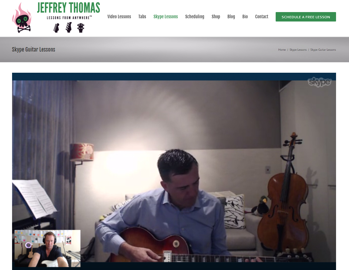Skype guitar lessons with Jeffrey Thomas