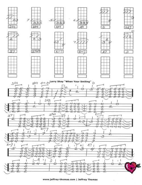 When Your Smiling Free Ukulele Tab by Jeffrey Thomas