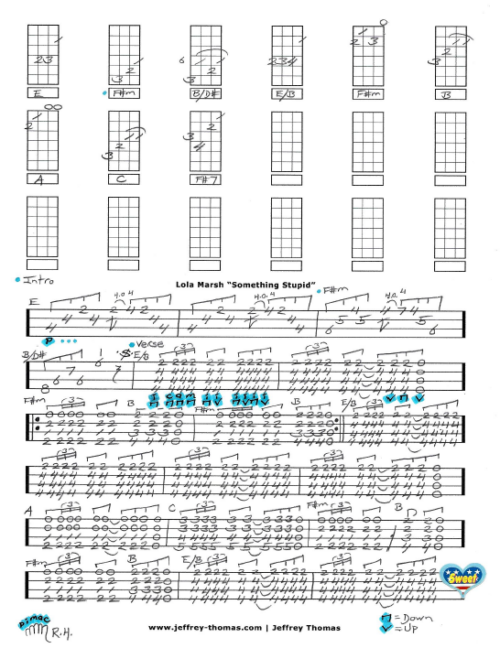 Something Stupid Free Ukulele Tab by Jeffrey Thomas