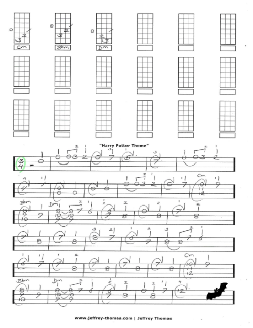 Harry Potter Theme Free Ukulele Tab By Jeffrey Thomas 